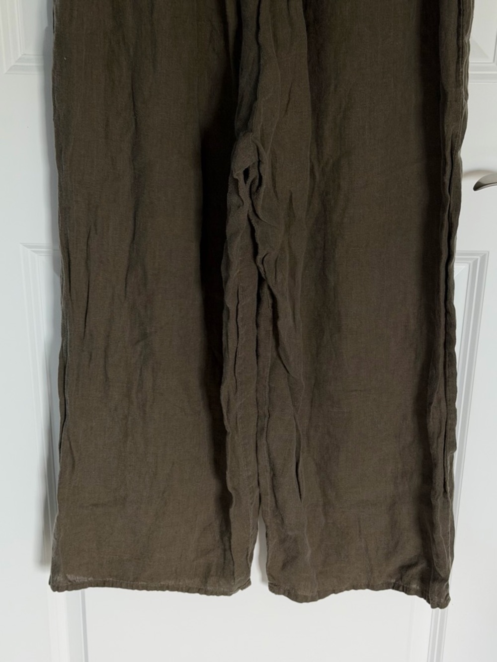 FLAX by Jeanne Engelhart Brown Linen Wide-Leg Pants Medium 39701 - Picture 7 of 10